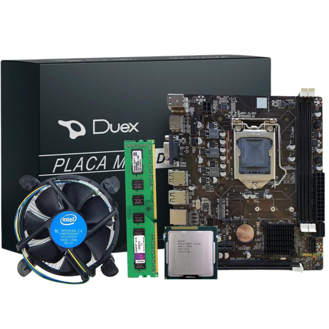 KIT - Placa mãe 1155, processador I3 2120, memória 8gb , cooler